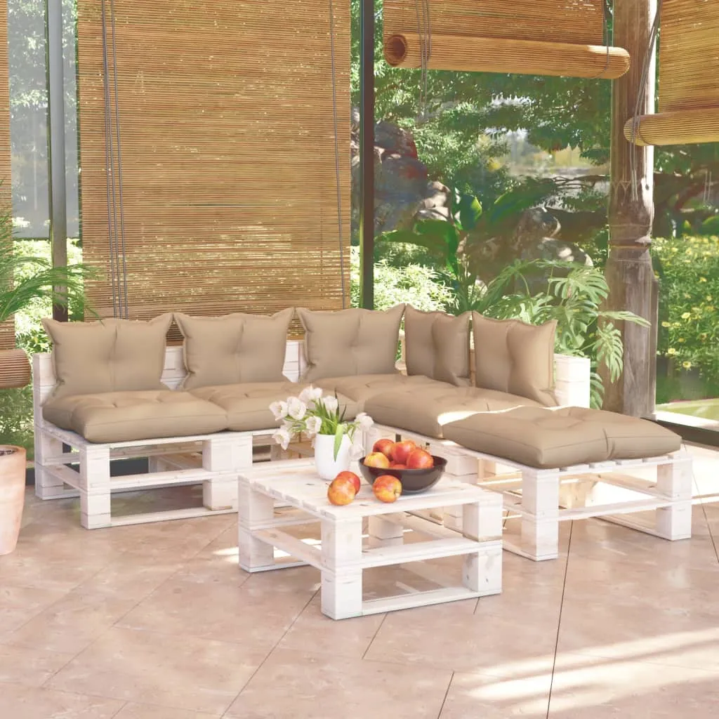 vidaXL Set Salotto Giardino su Pallet Cuscini 6 pz in Legno di Pino