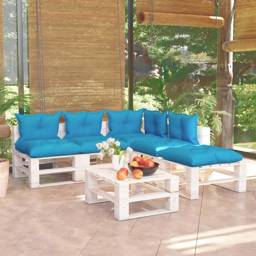 vidaXL Set Salotto Giardino su Pallet Cuscini 6 pz in Legno di Pino