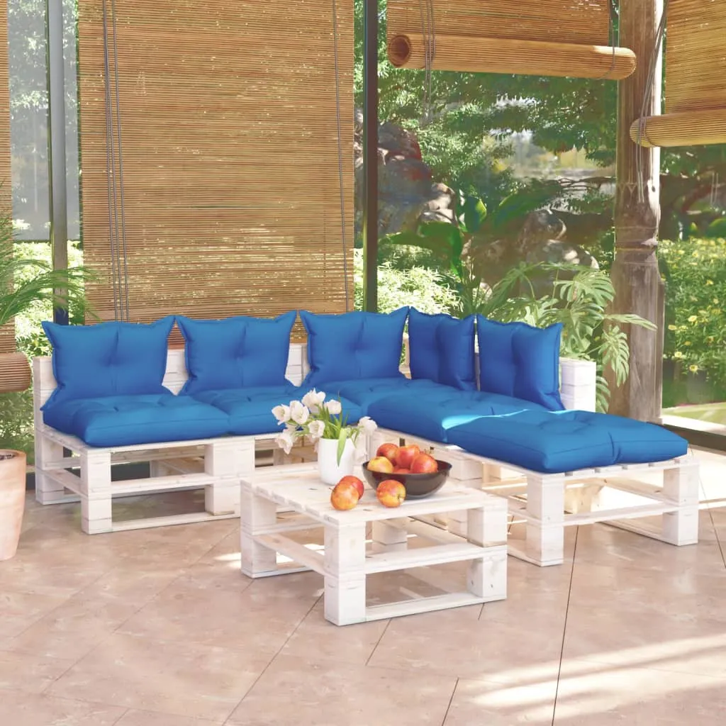 vidaXL Set Salotto Giardino su Pallet Cuscini 6 pz in Legno di Pino