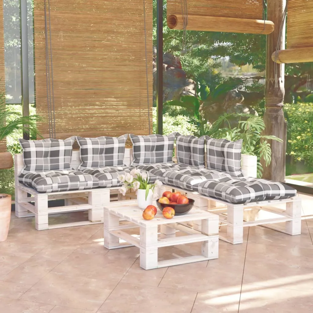 vidaXL Set Salotto Giardino su Pallet Cuscini 6 pz in Legno di Pino