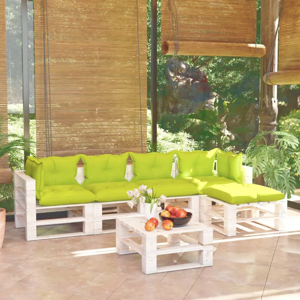 vidaXL Set Salotto Giardino su Pallet Cuscini 6 pz in Legno di Pino