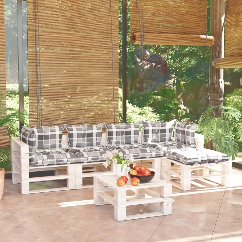 vidaXL Set Salotto Giardino su Pallet Cuscini 6 pz in Legno di Pino