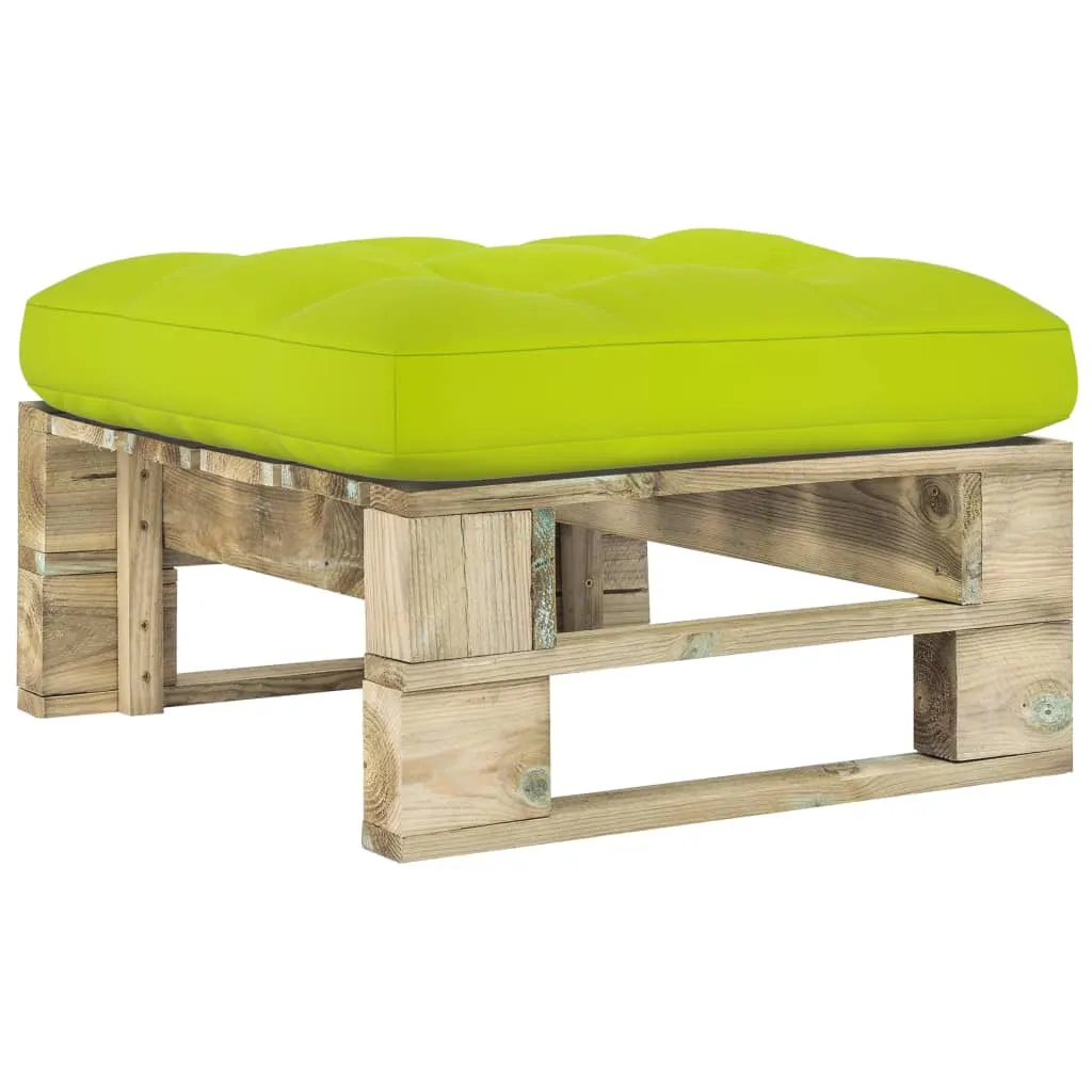 vidaXL Ottomana da Giardino Pallet in Legno di Pino Impregnato Verde