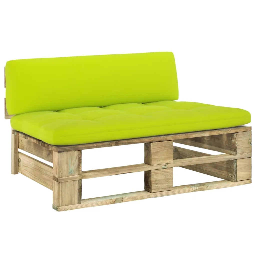 vidaXL Divano Centrale da Giardino Pallet Legno Pino Impregnato Verde