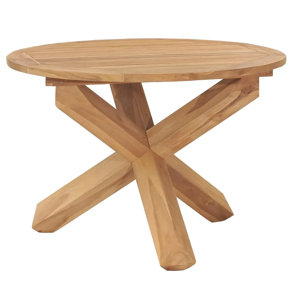 vidaXL Tavolo da Pranzo da Giardino Ø110x75 cm Legno Massello di Teak