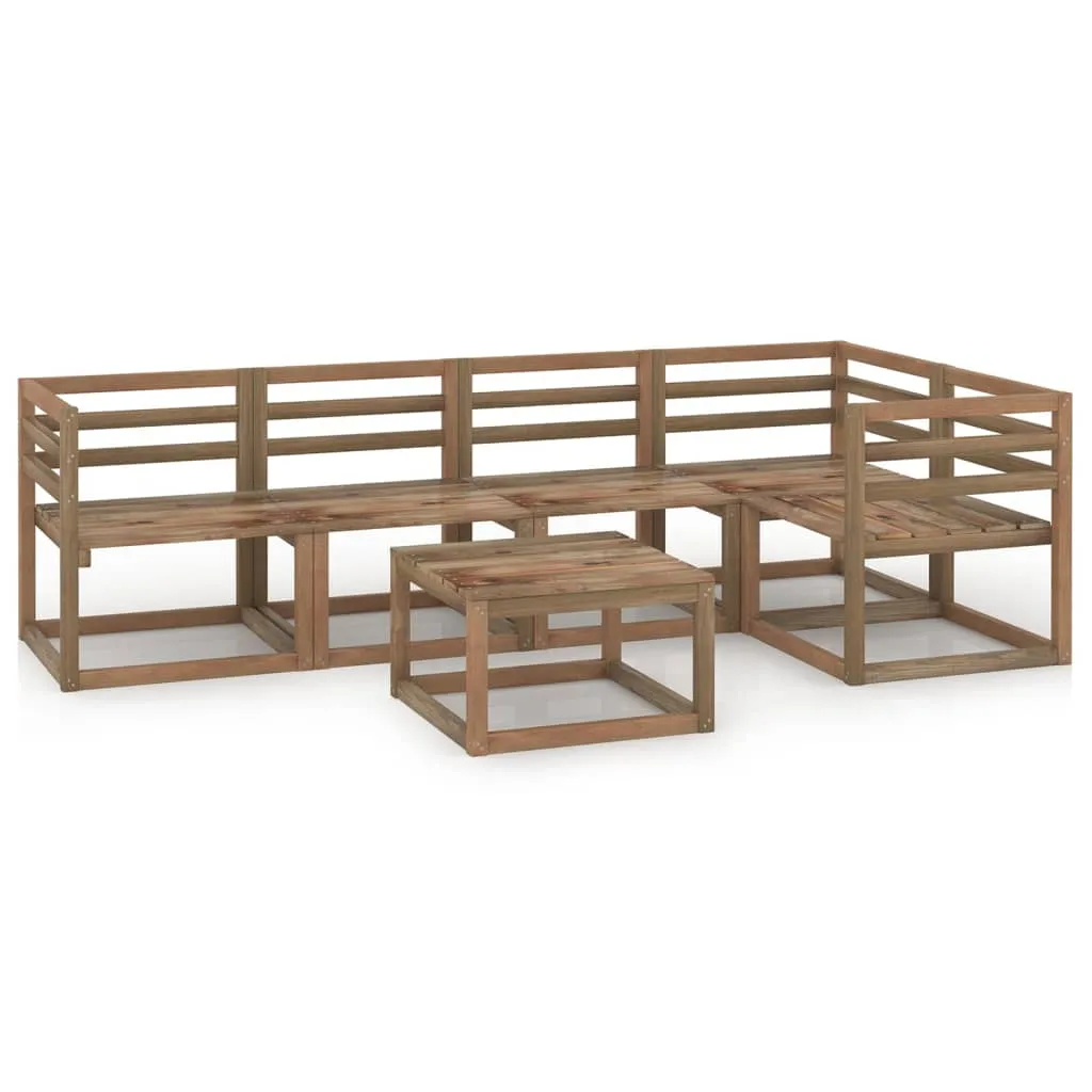 vidaXL Set Salotto da Giardino 6pz in Legno di Pino Impregnato Marrone