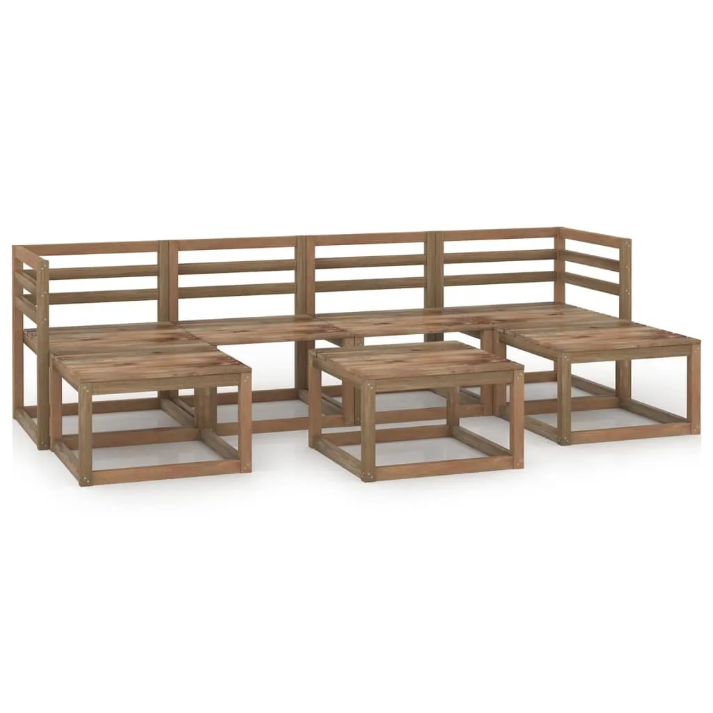 vidaXL Set Salotto da Giardino 7pz in Legno di Pino Impregnato Marrone