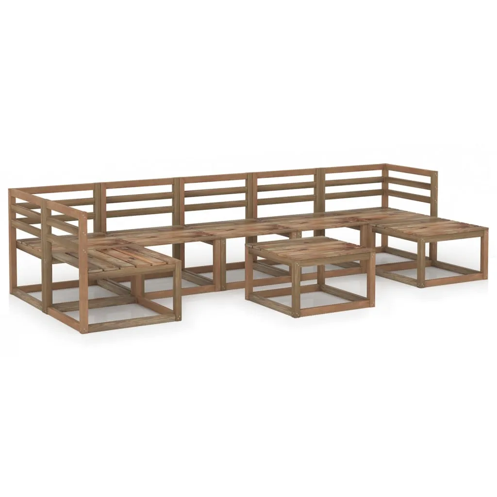 vidaXL Set Salotto da Giardino 8pz in Legno di Pino Impregnato Marrone