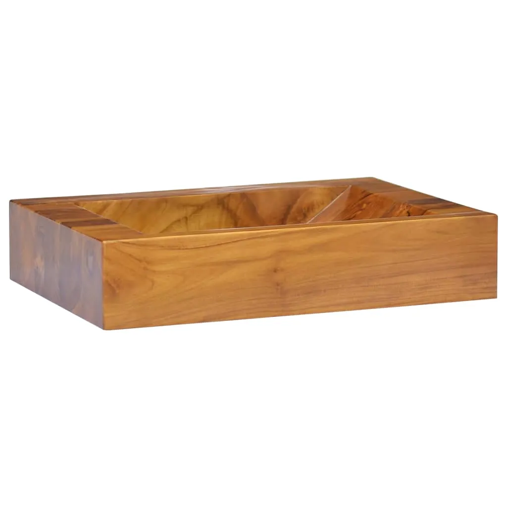 vidaXL Lavabo in Legno Massello di Teak 50x35x10 cm