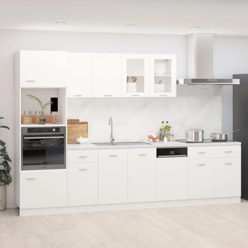 vidaXL Set Armadi da Cucina 7 pz Bianco in Truciolato