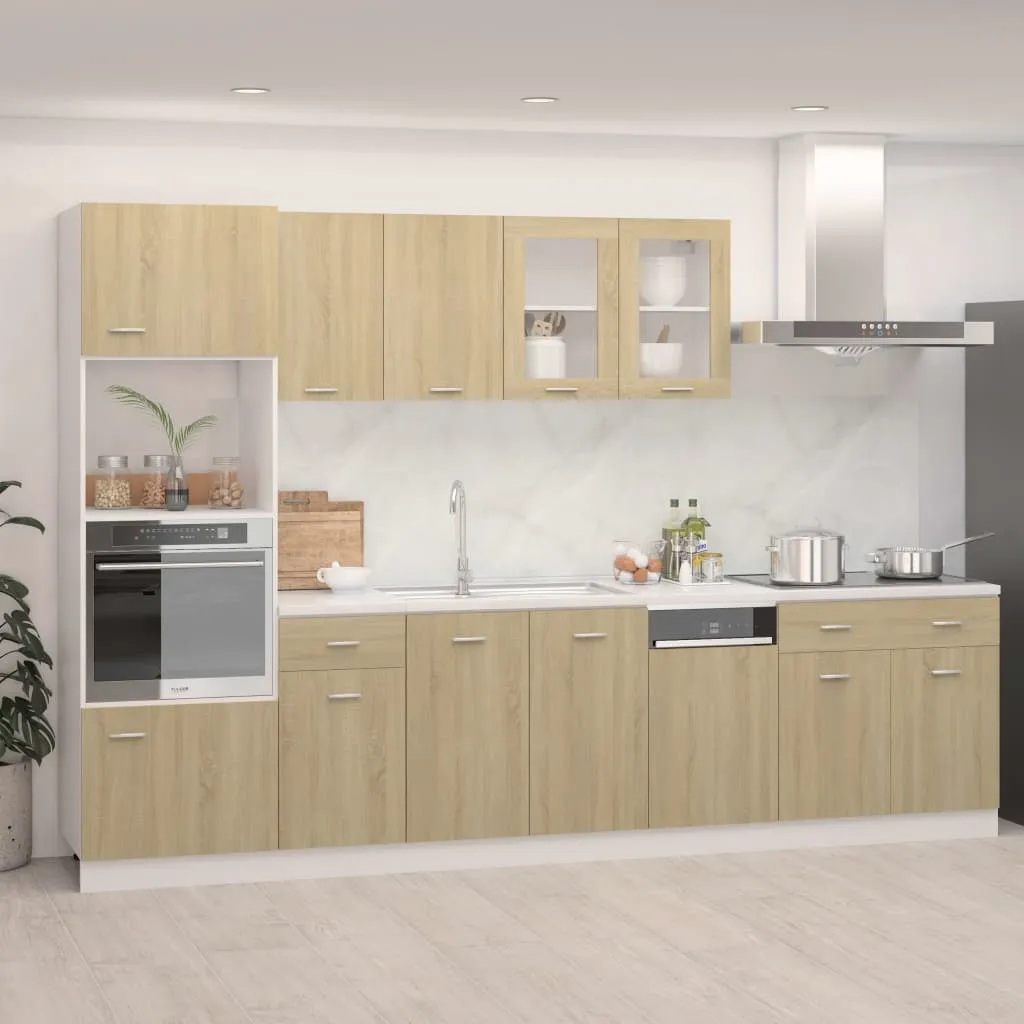 vidaXL Set Armadi da Cucina 7 pz Rovere Sonoma in Truciolato