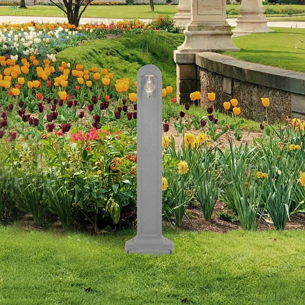 vidaXL Cisterna da Giardino e Rubinetto Grigio Chiaro Effetto Pietra