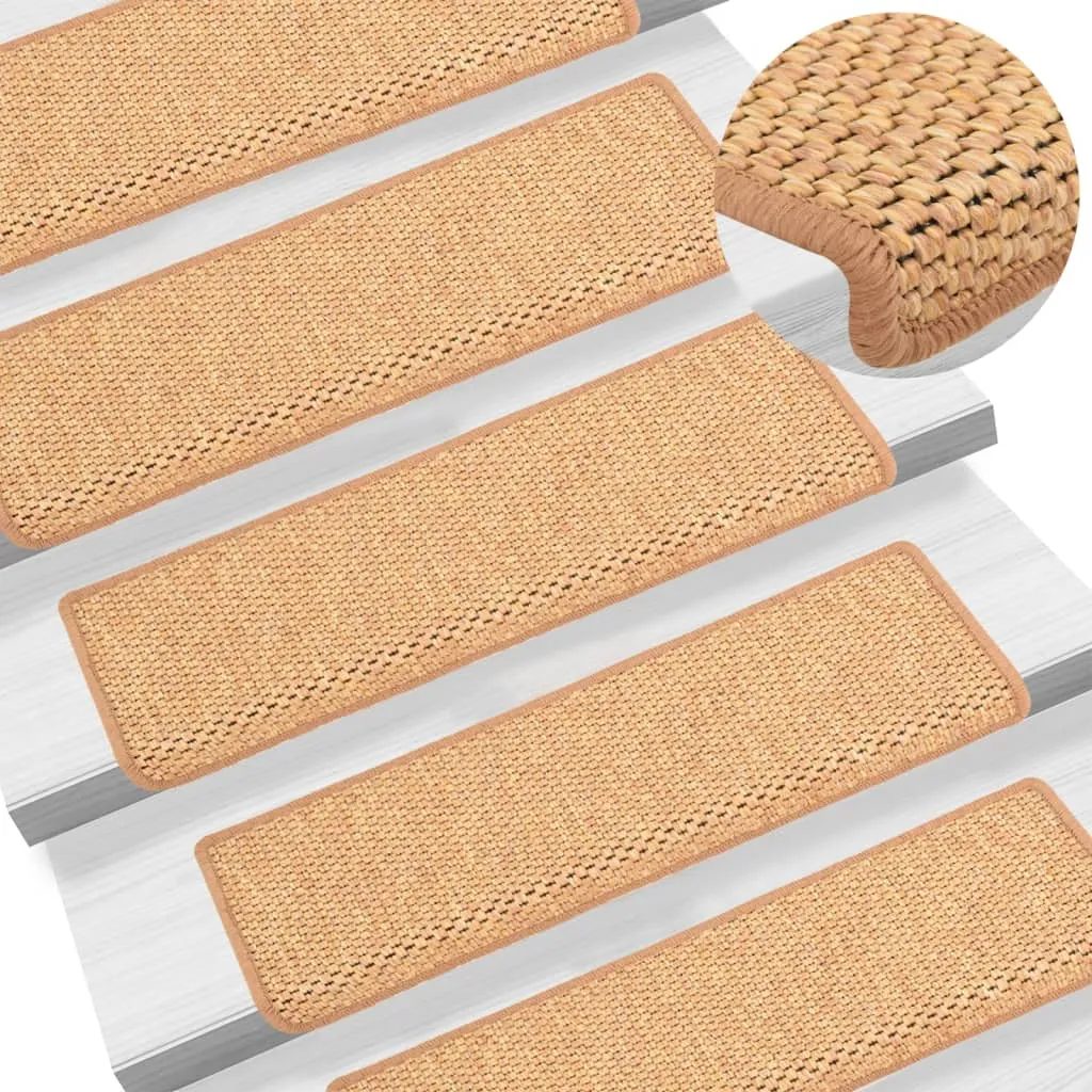 vidaXL Tappeti Autoadesivi Scale Aspetto Sisal 15pz 65x21x4 Arancione