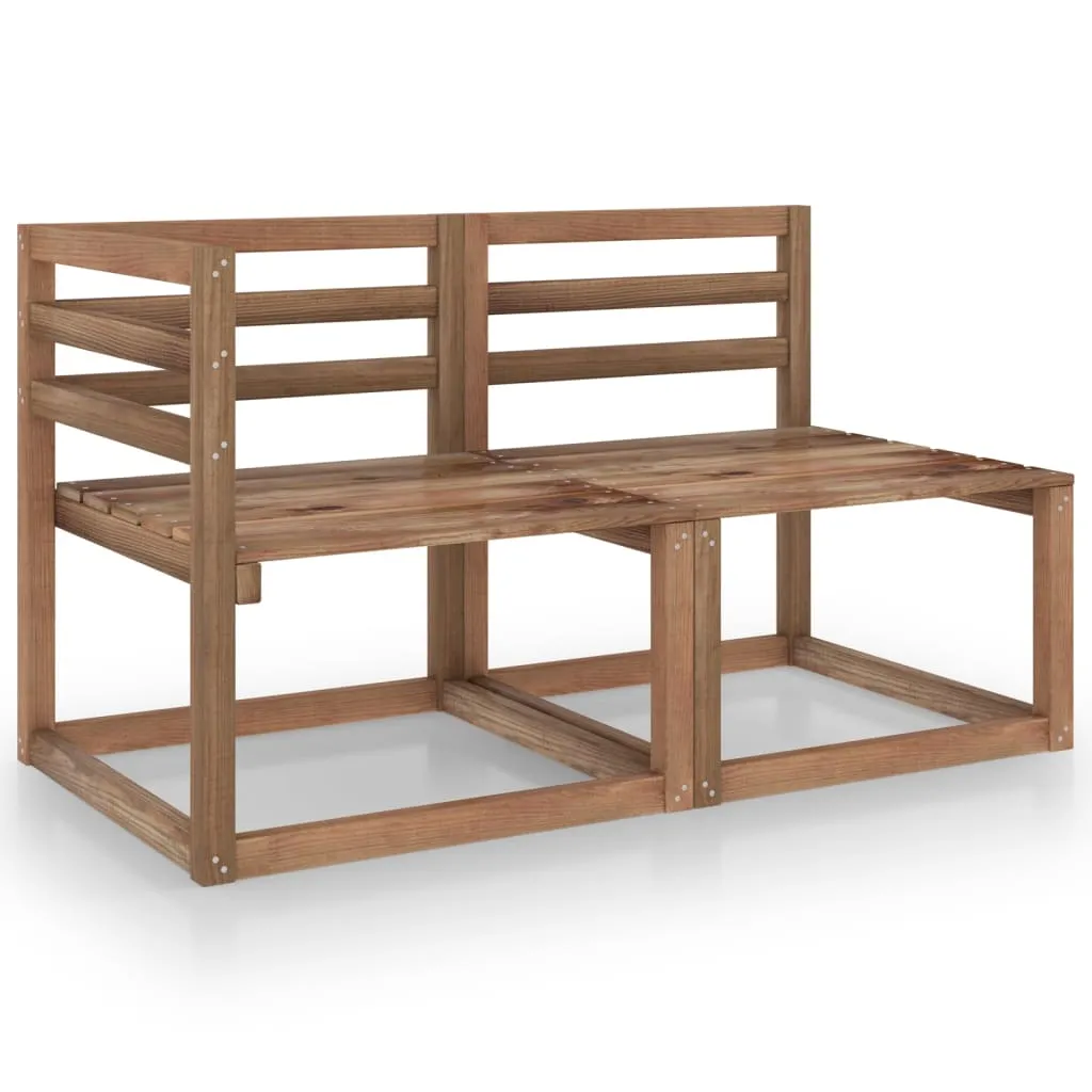 vidaXL Set Salotto Giardino 2 pz Marrone in Legno di Pino Impregnato