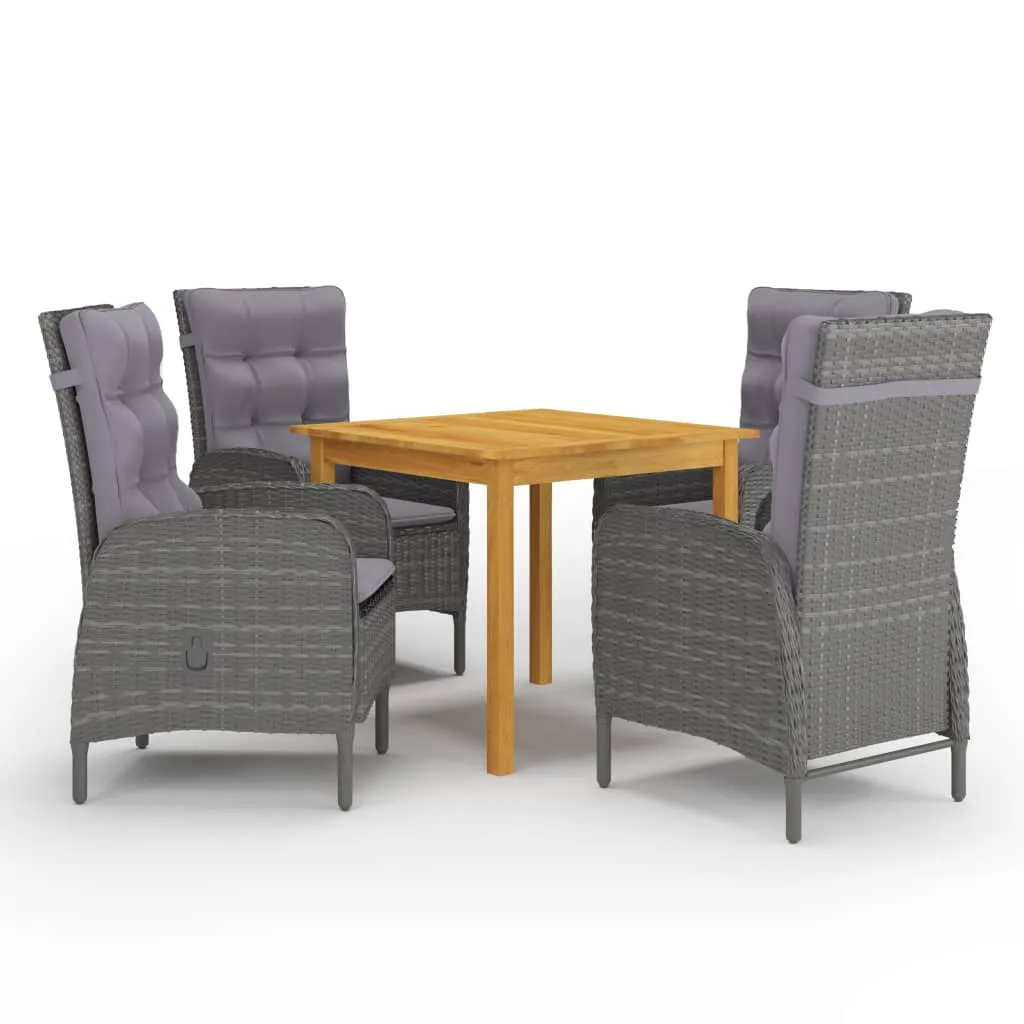 vidaXL Set Mobili da Pranzo per Giardino 5 pz Grigio