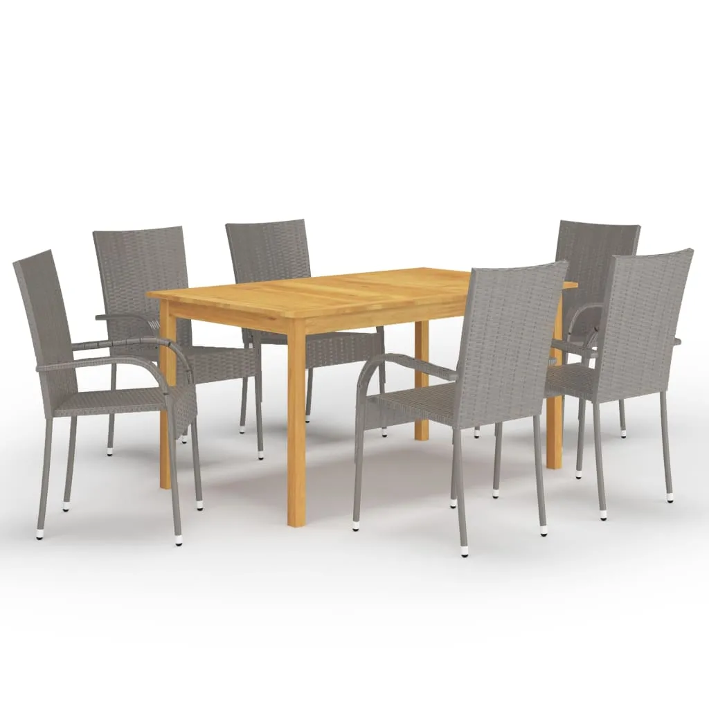 vidaXL Set Mobili da Pranzo per Giardino 7 pz Grigio