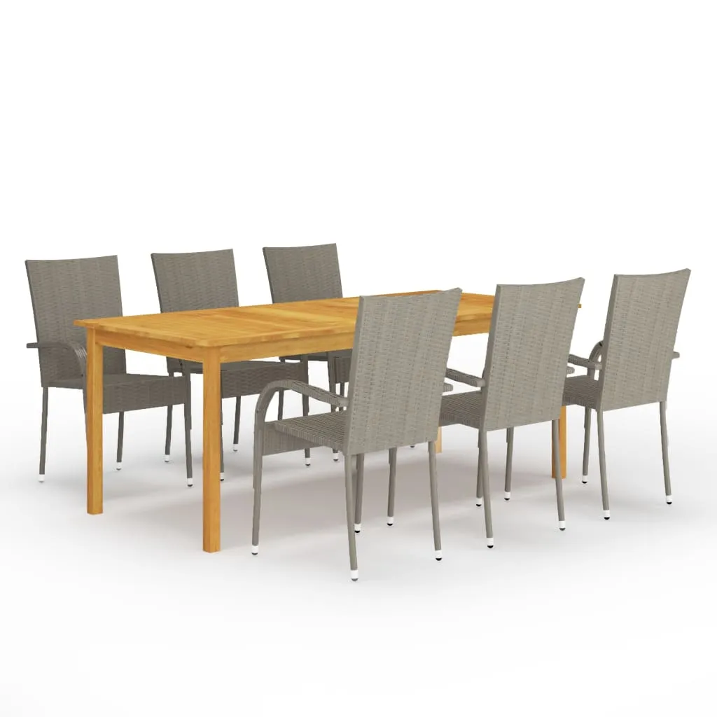 vidaXL Set Mobili da Pranzo per Giardino 7 pz Grigio