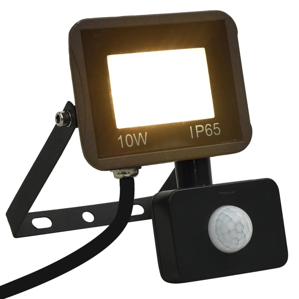 vidaXL Faretto a LED con Sensore 10 W Bianco Caldo