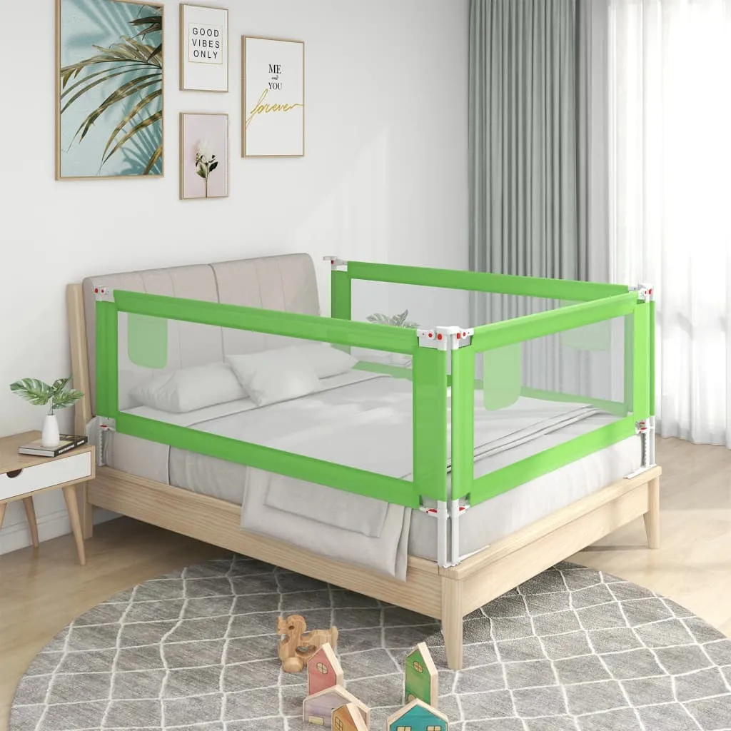 vidaXL Sponda Letto di Sicurezza per Bambini Verde 90x25 cm in Tessuto