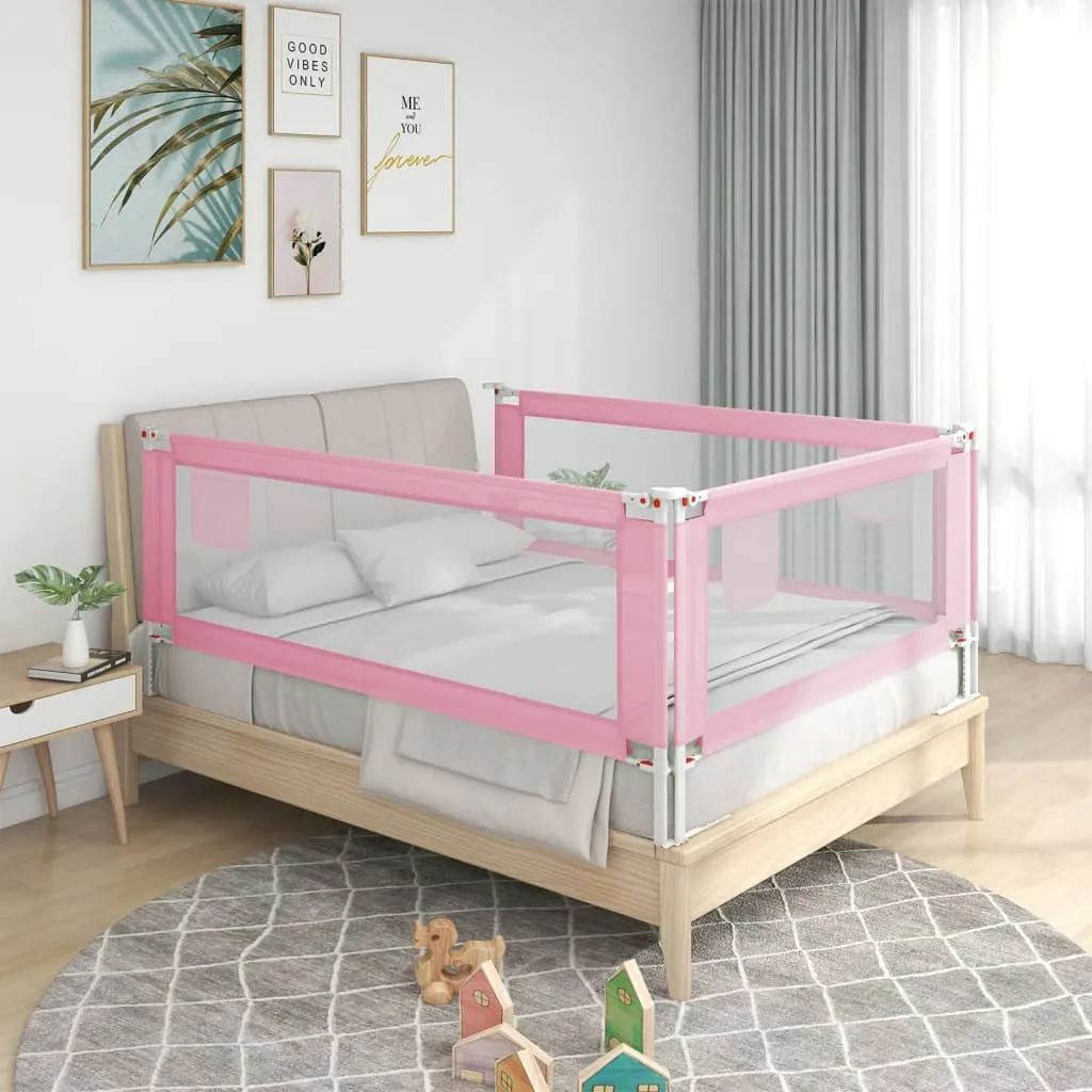 vidaXL Sponda Letto di Sicurezza per Bambini Rosa 120x25 cm in Tessuto