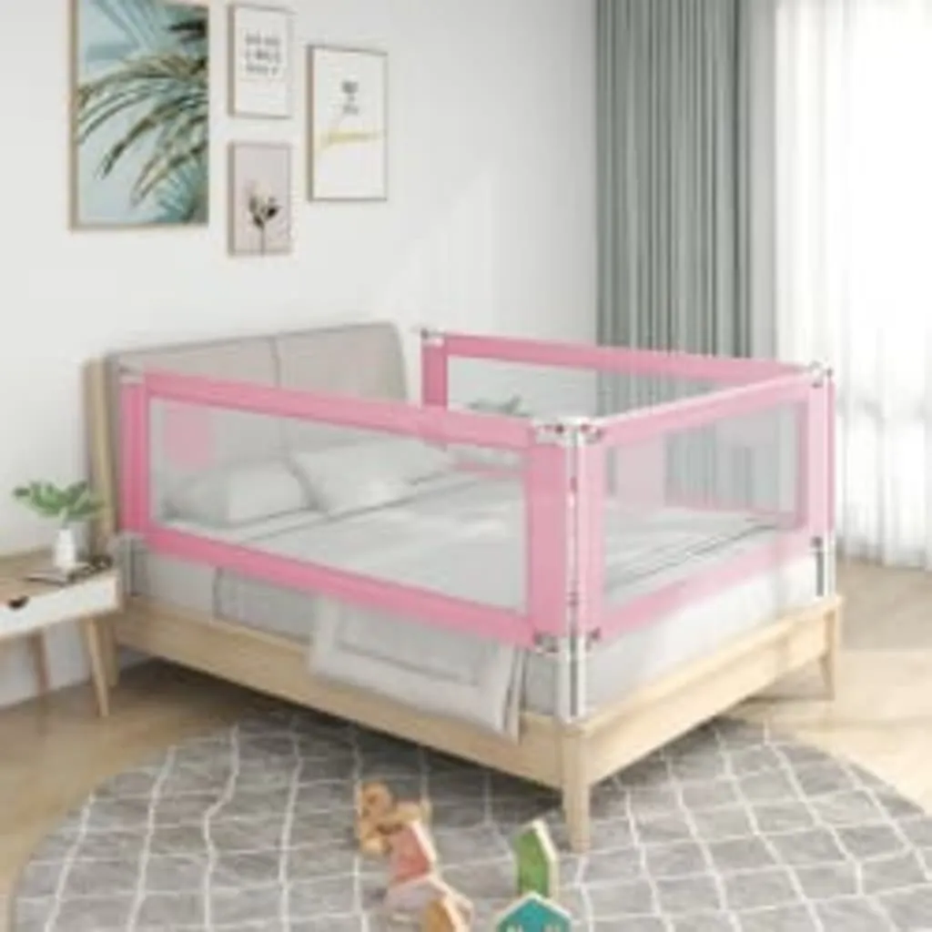 vidaXL Sponda Letto di Sicurezza per Bambini Rosa 140x25 cm in Tessuto