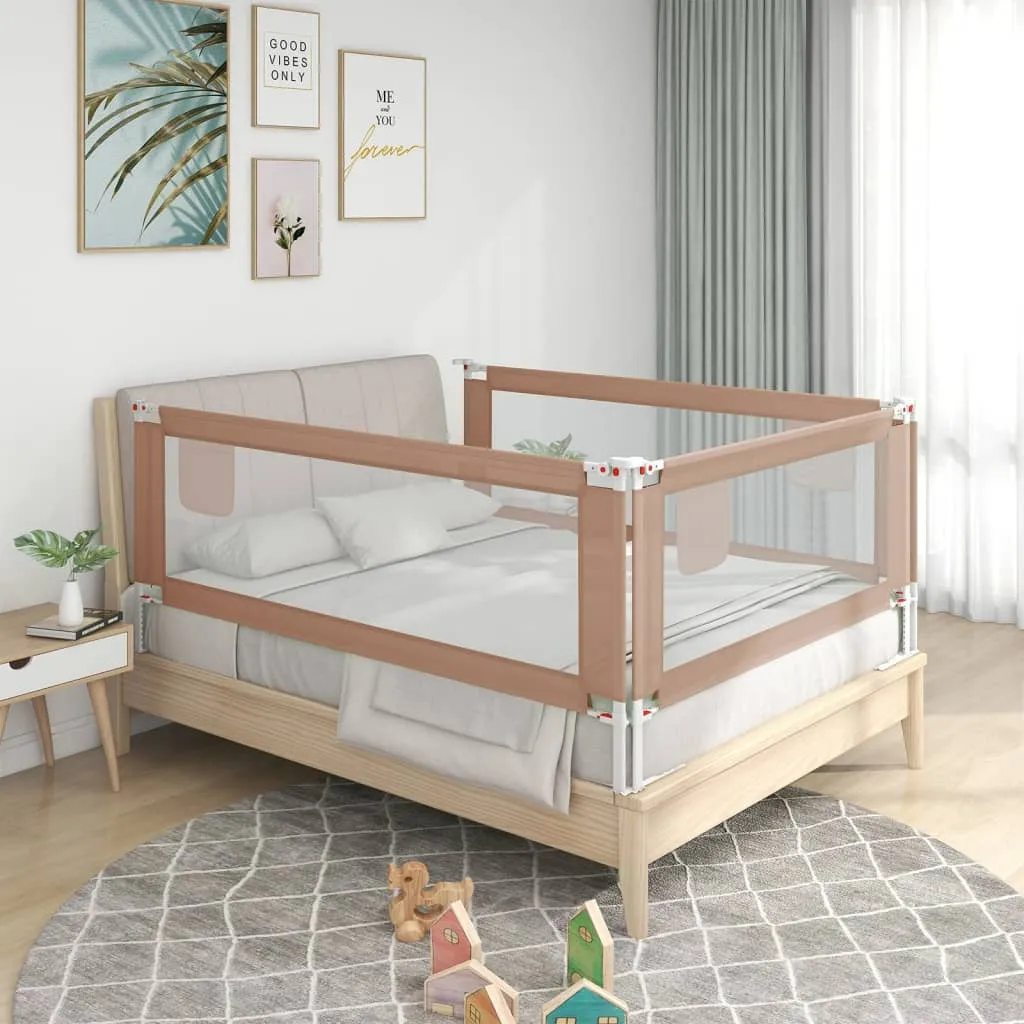 vidaXL Sponda Letto di Sicurezza per Bambini Tortora 100x25 cm Tessuto