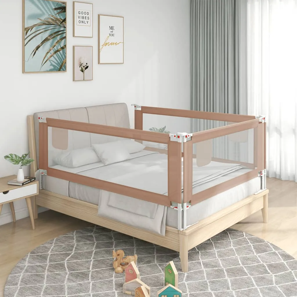 vidaXL Sponda Letto di Sicurezza per Bambini Tortora 180x25 cm Tessuto