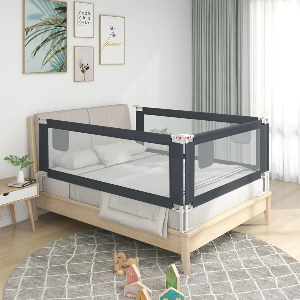 vidaXL Sponda Letto Sicurezza Bambini Grigio Scuro 140x25 cm Tessuto