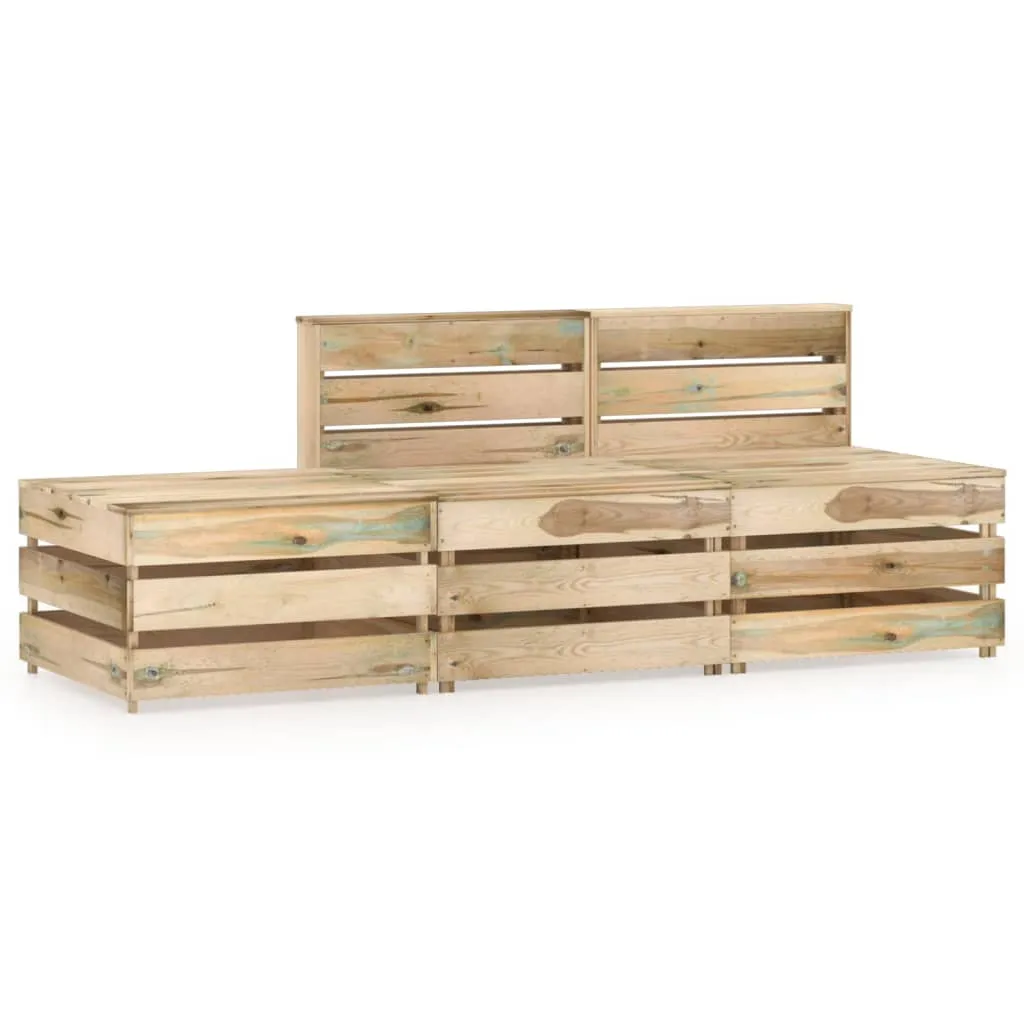 vidaXL Set Salotto da Giardino 3 pz in Legno di Pino Impregnato Verde