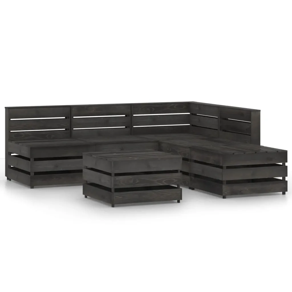 vidaXL Set Salotto da Giardino 6 pz in Legno di Pino Impregnato Grigio