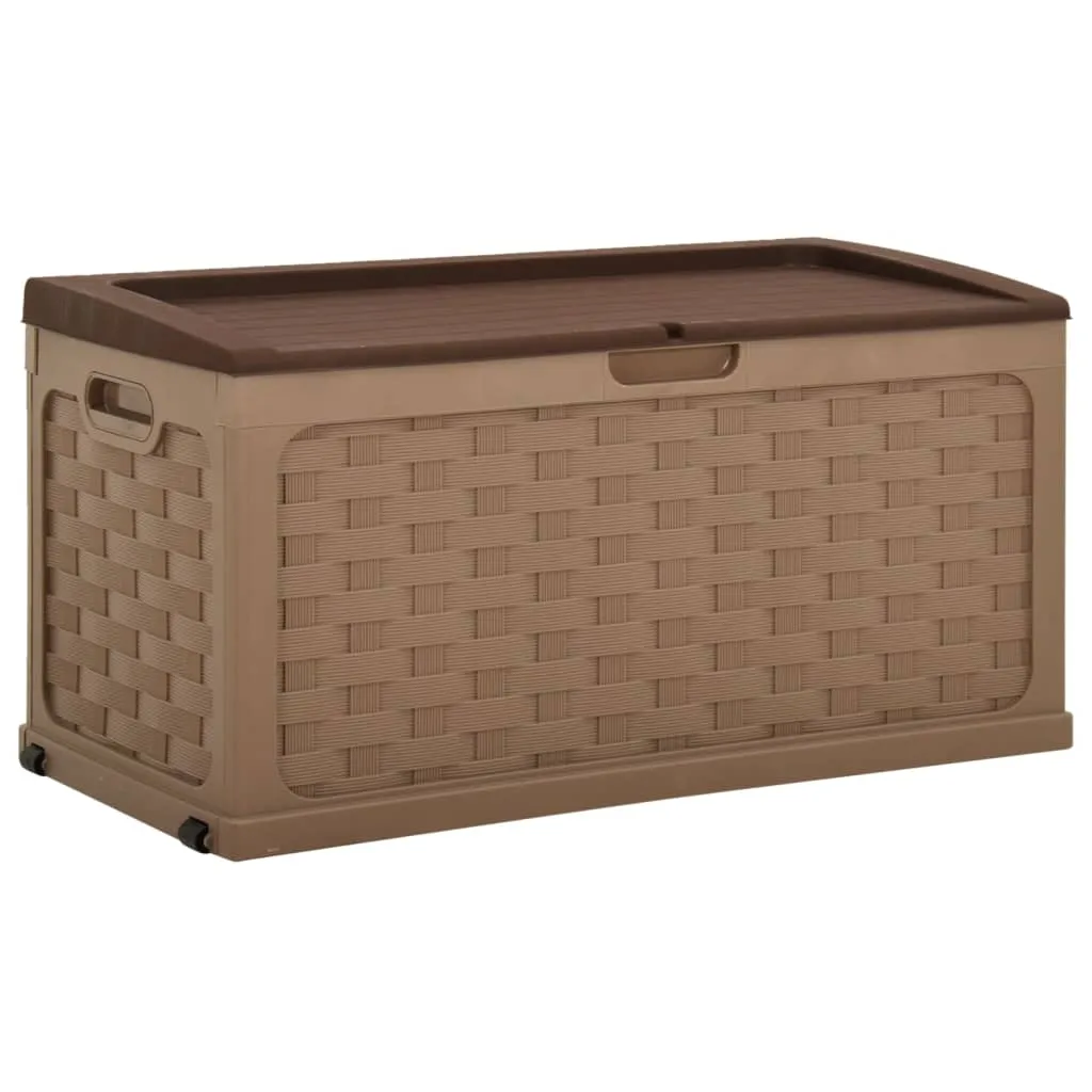 vidaXL Baule da Giardino 335 L Moka e Cioccolato in Rattan PP