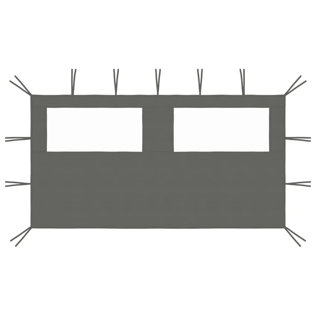 vidaXL Parete con Finestre per Gazebo 4x2 m Antracite