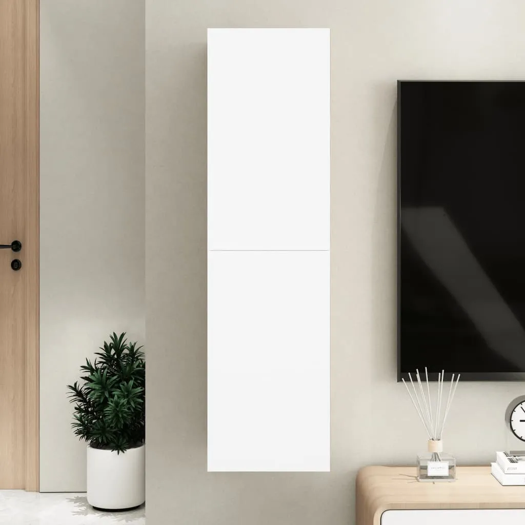 vidaXL Mobile Porta TV Bianco 30,5x30x110 cm in Legno Multistrato