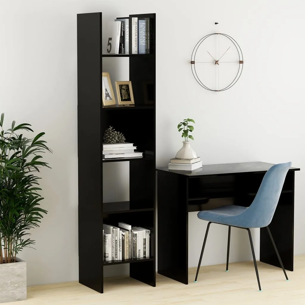 vidaXL Libreria Nera 40x35x180 cm in Legno Multistrato