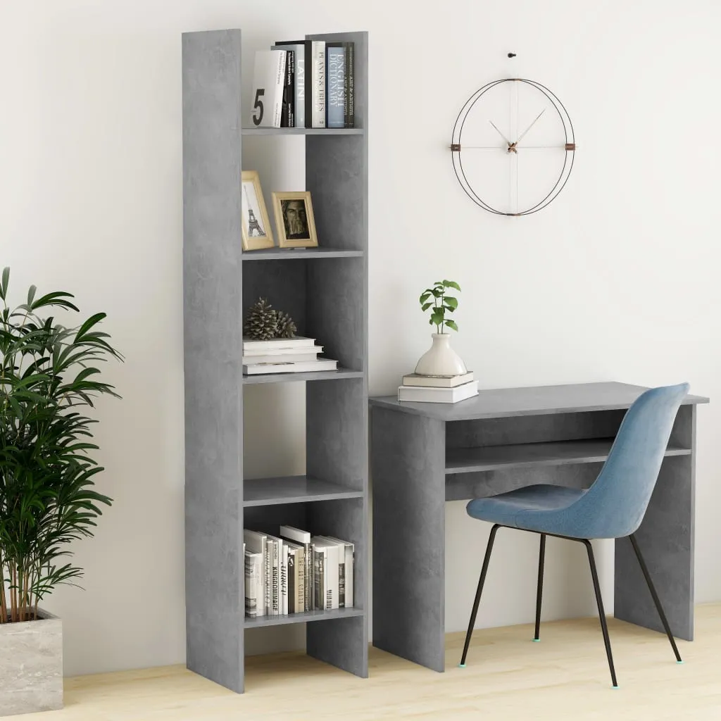 vidaXL Libreria Grigio Cemento 40x35x180 cm in Legno Multistrato