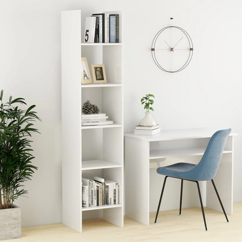 vidaXL Libreria Bianco Lucido 40x35x180 cm in Legno Multistrato