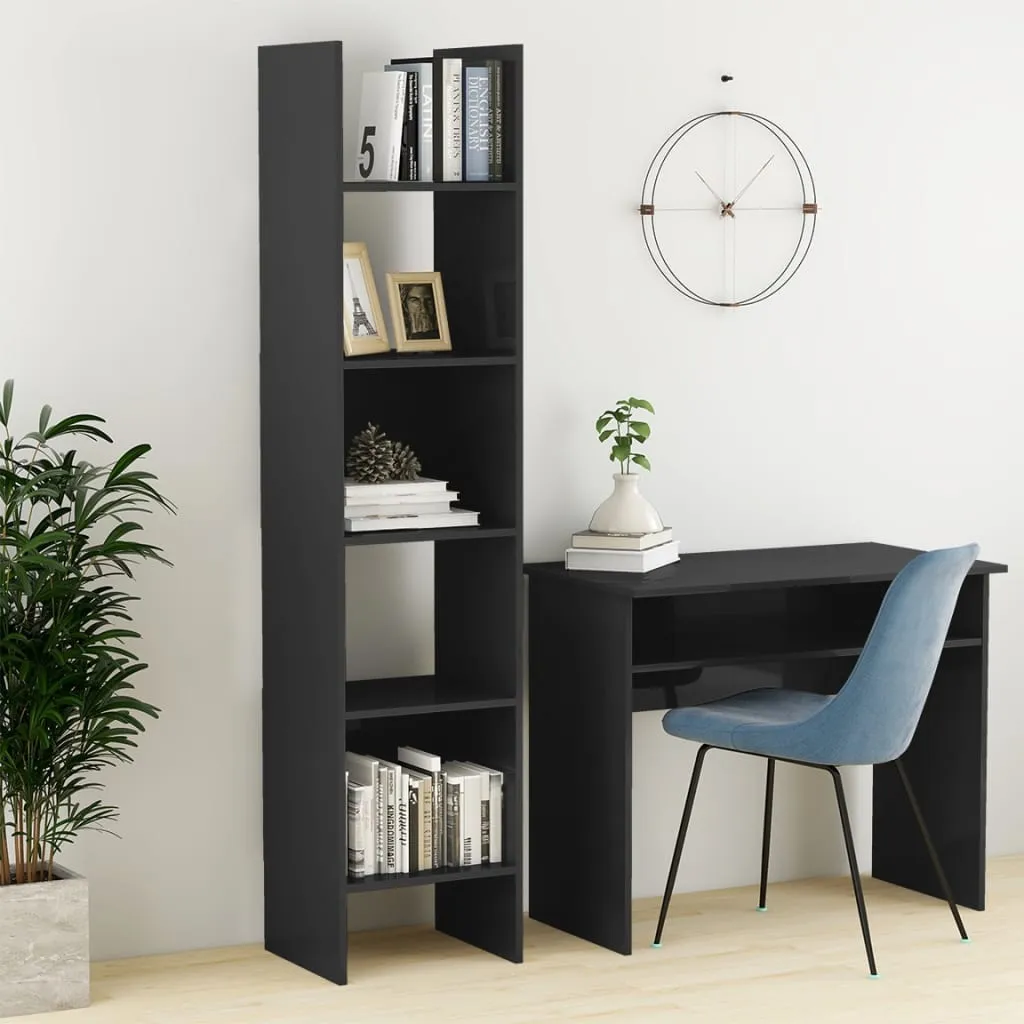 vidaXL Libreria Grigio Lucido 40x35x180 cm in Legno Multistrato