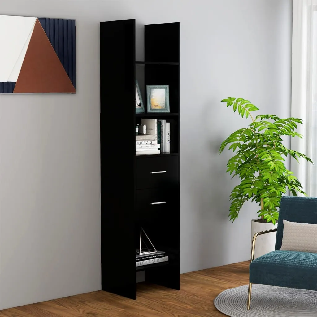 vidaXL Libreria Nera 40x35x180 cm in Legno Multistrato