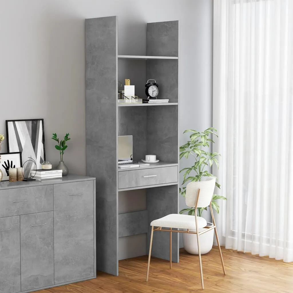 vidaXL Libreria Grigio Cemento 60x35x180 cm in Legno Multistrato