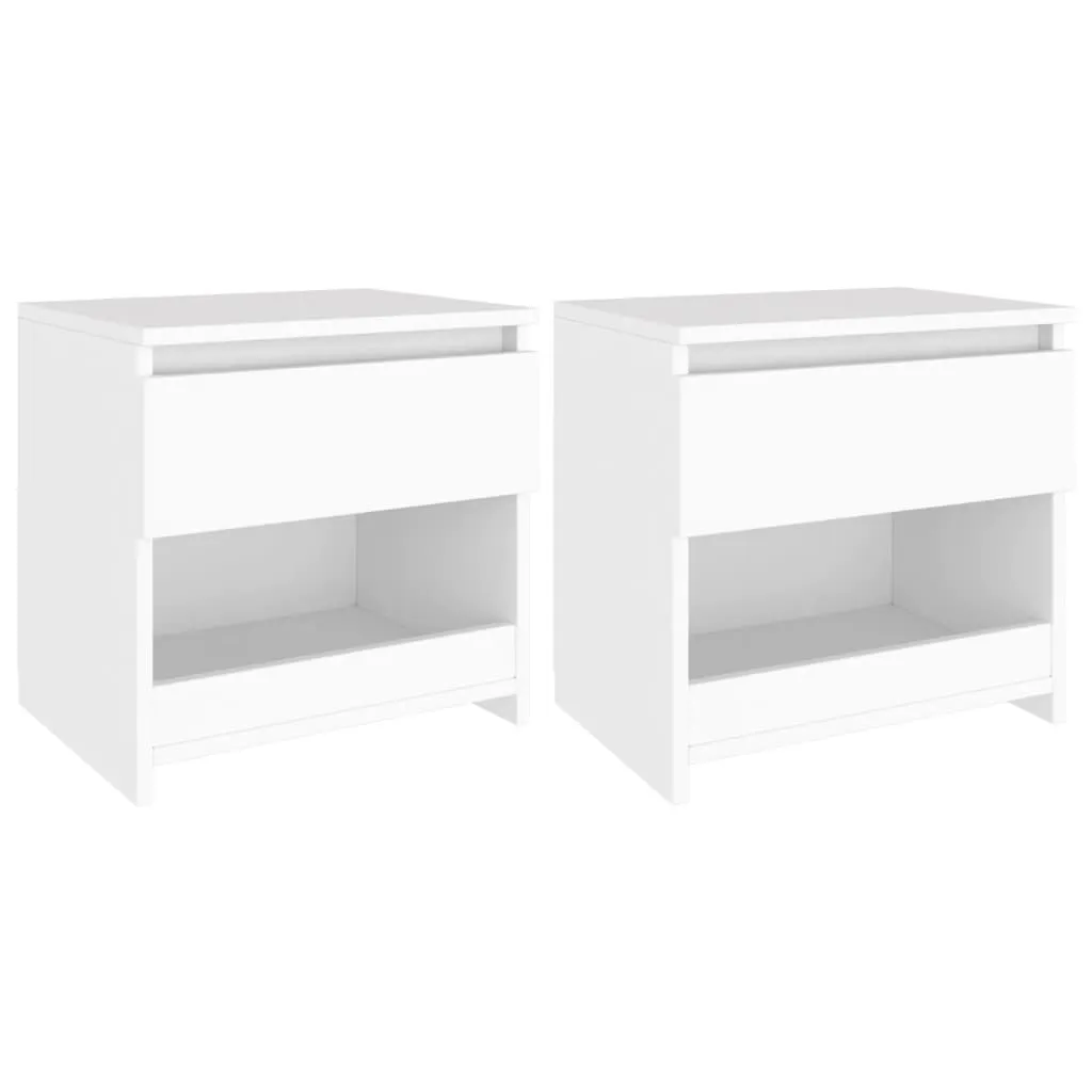 vidaXL Comodini 2 pz Bianco 40x30x39 cm in Legno Ingegnerizzato