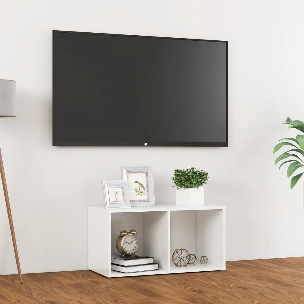 vidaXL Mobile Porta TV Bianco Lucido 72x35x36,5cm in Legno Multistrato