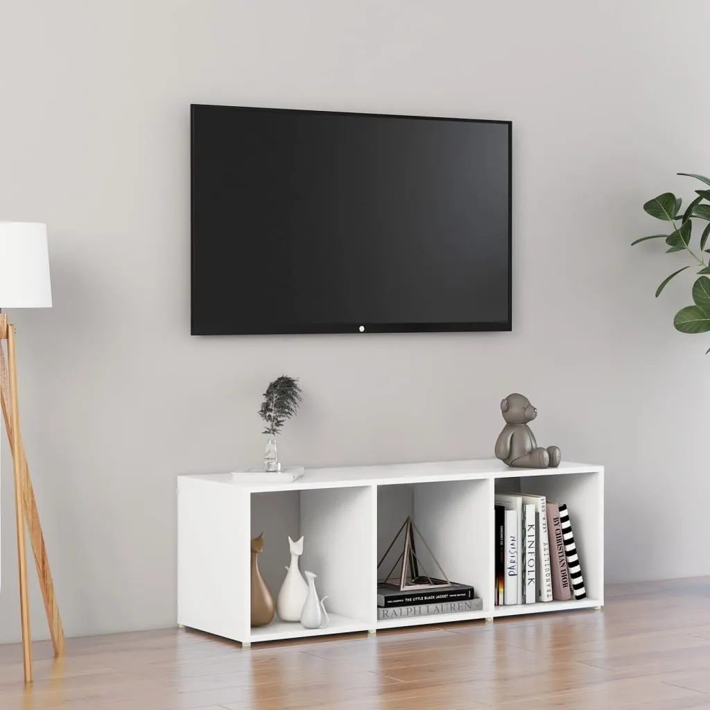 vidaXL Mobile Porta TV Bianco 107x35x37 cm in Legno Multistrato