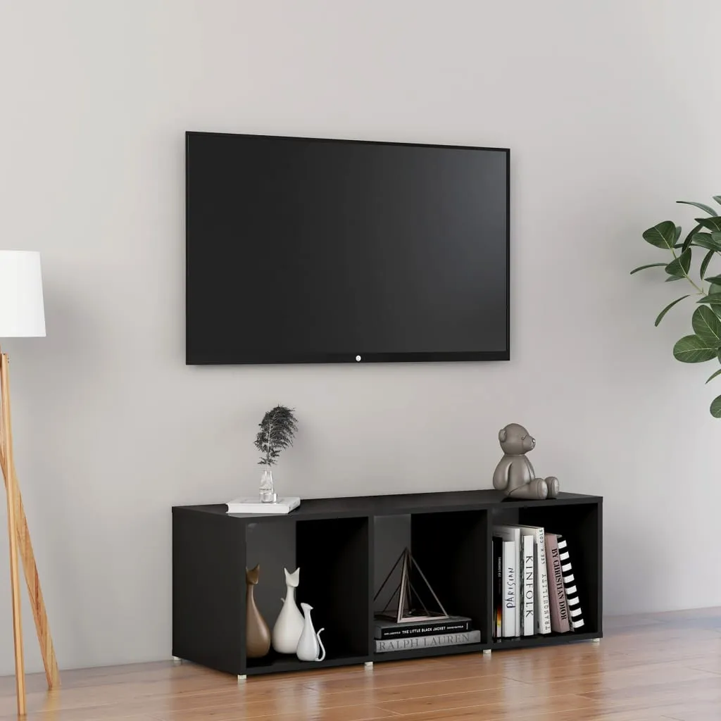 vidaXL Mobile Porta TV Nero 107x35x37 cm in Legno Multistrato