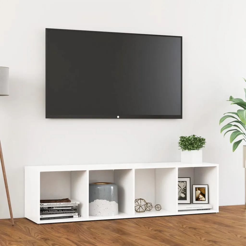 vidaXL Mobile Porta TV Bianco 142,5x35x36,5 cm in Legno Multistrato