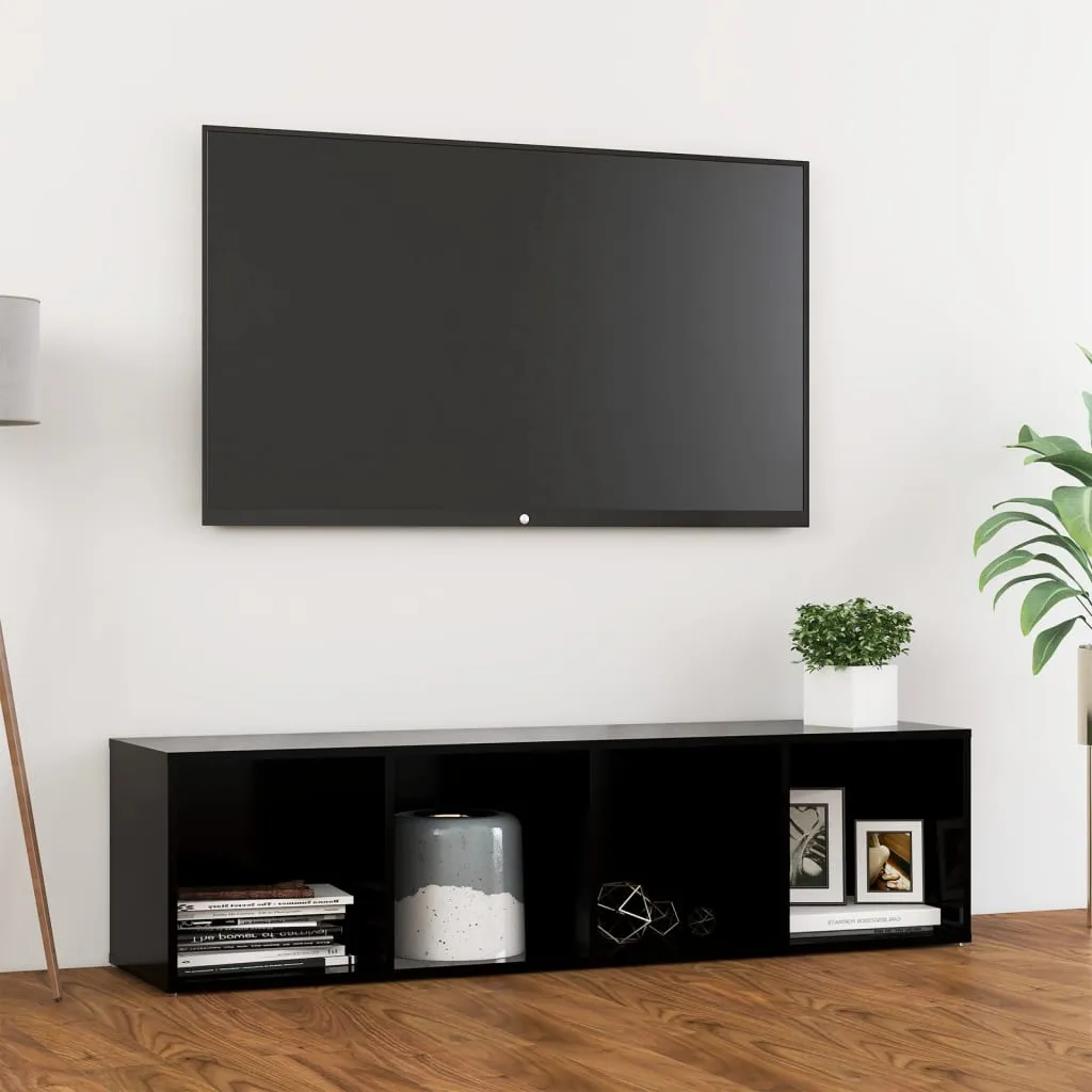 vidaXL Mobile Porta TV Nero 142,5x35x36,5 cm in Legno Multistrato