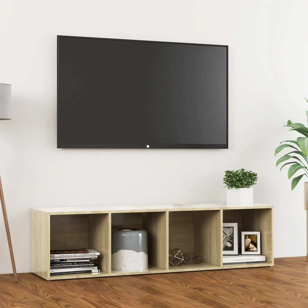 vidaXL Mobile Porta TV Rovere Sonoma 142,5x35x36,5cm Legno Multistrato