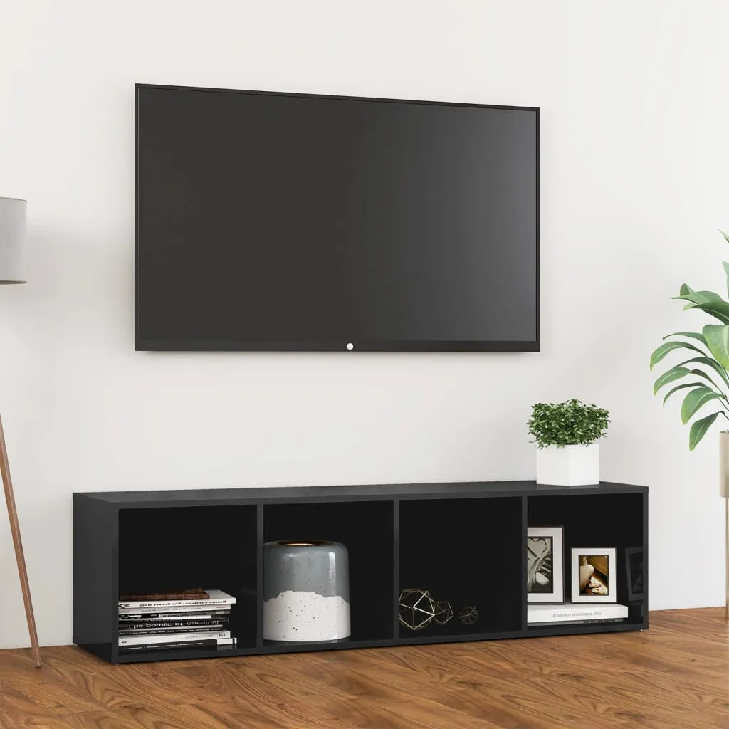 vidaXL Mobile Porta TV Grigio Lucido 142,5x35x36,5cm Legno Multistrato