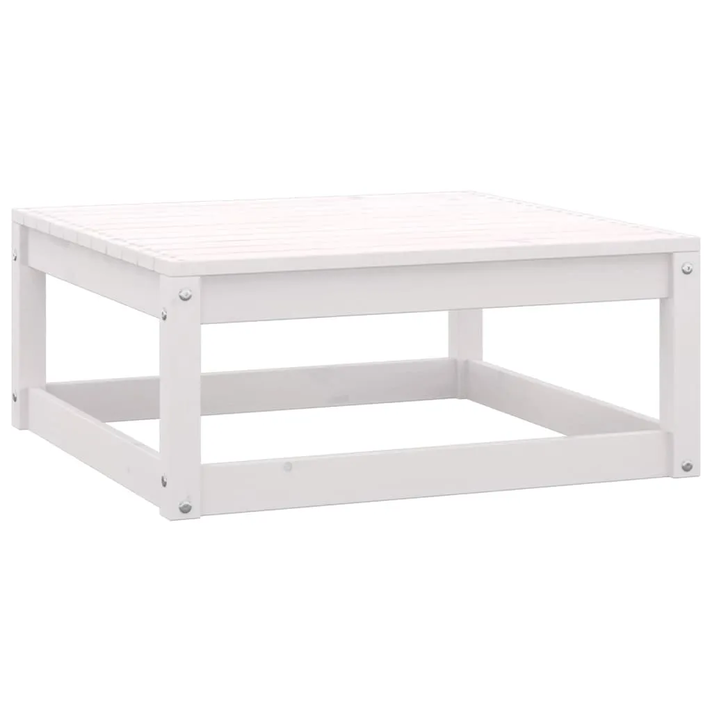 vidaXL Poggiapiedi da Giardino 70x70x30 cm Bianco in Legno Massello di Pino