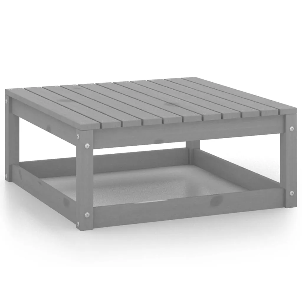 vidaXL Poggiapiedi da Giardino 70x70x30 cm Grigio in Pino Massello