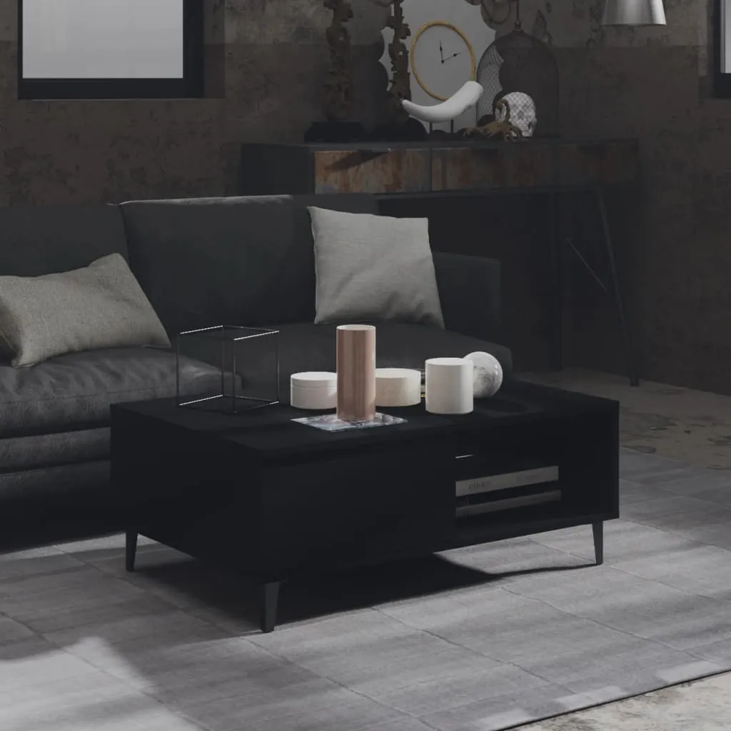 vidaXL Tavolino da Salotto Nero 90x60x35 cm in Legno Multistrato